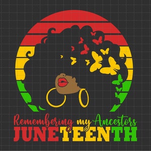 Juneteenth SVG, Ricordando i miei antenati Juneteenth SVG, Storia dei neri SVG, Afroamericani SVG, Juneteenth La vera indipendenza SVG