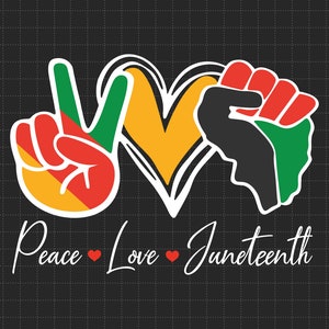 Paz y amor Juneteenth 1865 Svg, Juneteenth 19, Día de la Libertad, BLM Svg, África Svg, Historia negra Svg, Orgullo negro Svg, Afroamericano Svg