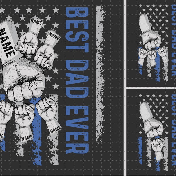 Personalized Best Dad Ever Png, America Flag Design, Fist Bump Dad Png, Father Hand Png, Baby Kid Hand, Father's Day Png, Funny Gift For Dad