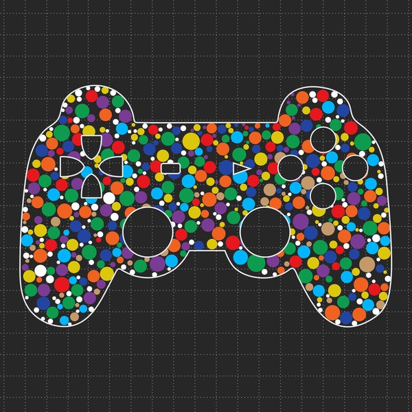 Game Controller International Dot Day Gamers Svg Png, Multicolor Rainbow Polka Dot, September 15th, Svg, Png Files For Cricut Sublimation