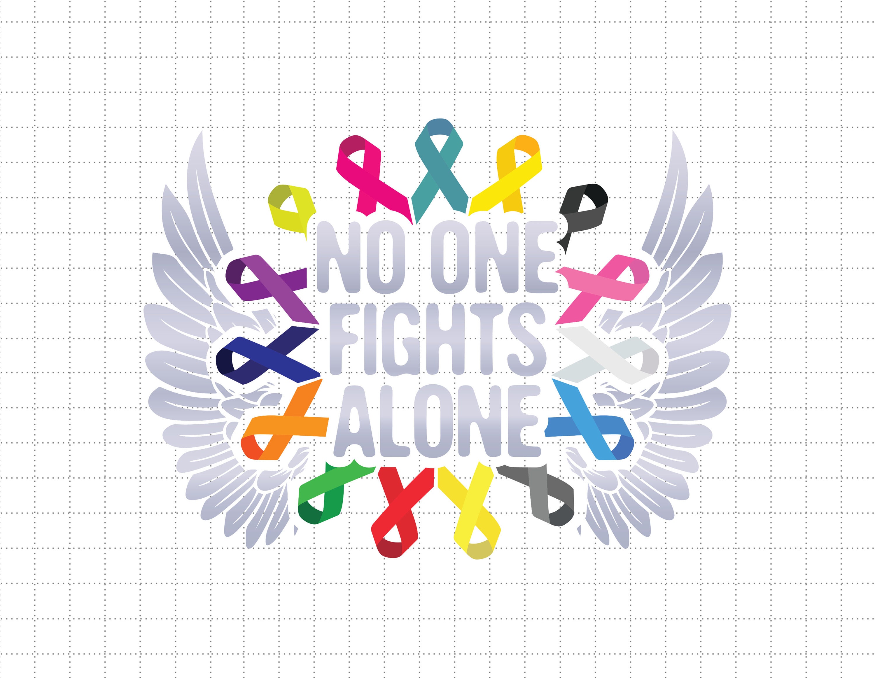 Awareness, Purple ribbon clipart, Nobody Fights Alone, cancer awareness,  png file for sublimation, Purple ribbon, Alzheimer’s