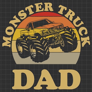 Vintage Monster Truck Papa geschnitten