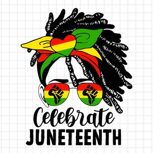 Vrouwen locs haar vieren Juneteenth Svg, Juneteenth 1865, Freedom Day Svg, gelijkheidsrechten Svg, Afrika Svg, Black Pride Svg