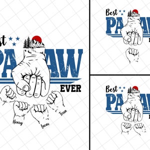 Personalisierte Best Papaw Ever Png, Benutzerdefinierte Faust Bump Set, Papa Hand Faust Bump Png, Amerika Flagge Design, glücklicher Vatertag Png, Sublimationsdatei