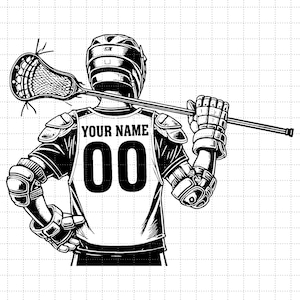 Personalisierte Lacrosse Spieler SVG, Lacrosse Stick SVG, Lax Dad SVG, Lacrosse Team Silhouette SVG, Lacrosse Player SVG-Datei