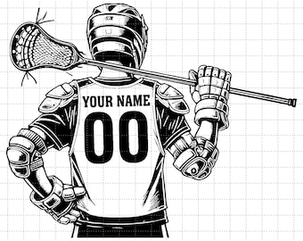 Personalized Lacrosse Player Svg, Lacrosse Stick Svg,  Lax Dad Svg, Lacrosse Team Silhouette Svg Png Dxf Eps, Lacrosse Player SVG File