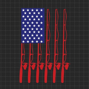 Bandera estadounidense de pesca (SVG), caña de pescar con bandera, SVG de 1776, pescador, patriótico estadounidense, 4 de julio, SVG, archivos PNG para sublimación de Cricut