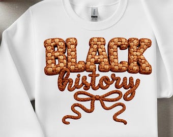 Faux Yarn Black History Png, Black History Pride Png, Juneteenth Png, Yarn Texture Afro American Png, Latch Hook Style, Inspirational Png