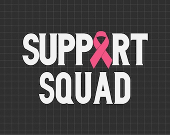 Support Squad Breast Cancer Warrior Svg Png, Pink Ribbon Svg, Cancer Survivor Svg, Fight Cancer Svg, Svg, png-bestanden voor Cricut sublimatie