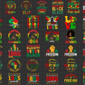 Juneteenth Svg Bundel, Vrijheidsdag, BLM Svg, Zwarte Geschiedenis Svg, Afro-Amerikaanse Svg, Onafhankelijkheidsdag Svg, Gratis-achtig 1865