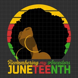 Black Woman Remembering My Ancestors Juneteenth 1865 Svg, Freedom Day Svg, Africa Svg, Black History Svg, Svg afroamericano