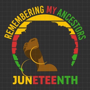 Donna nera che ricorda i miei antenati Juneteenth 1865 Svg, Giorno della libertà Svg, Africa Svg, Storia nera Svg, Afroamericano Svg