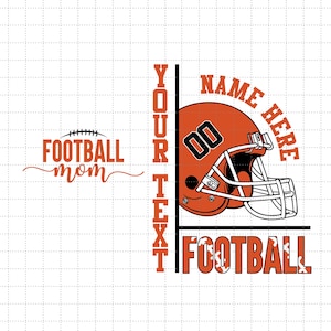 Benutzerdefinierte Name des American Football-Teams, Nachname Fußball Mama Grafik-Thema SVG, PNG Sublimation Design druckbare hochwertige Downloads
