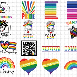 Paquete SVG del Orgullo LGBT, Apoyo a los Derechos LGBT, Regalo del Orgullo para un Aliado, SVG de la Comunidad LGBT, Mes del Orgullo LGBT, SVG, Archivos PNG para Sublimación de Cricut