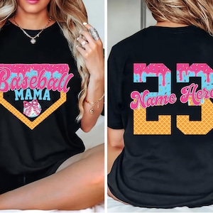 Mamá de béisbol personalizada PNG, Mamá de béisbol con goteo PNG, Helado de béisbol con goteo PNG, Mamá de béisbol PNG, Día del juego de béisbol PNG
