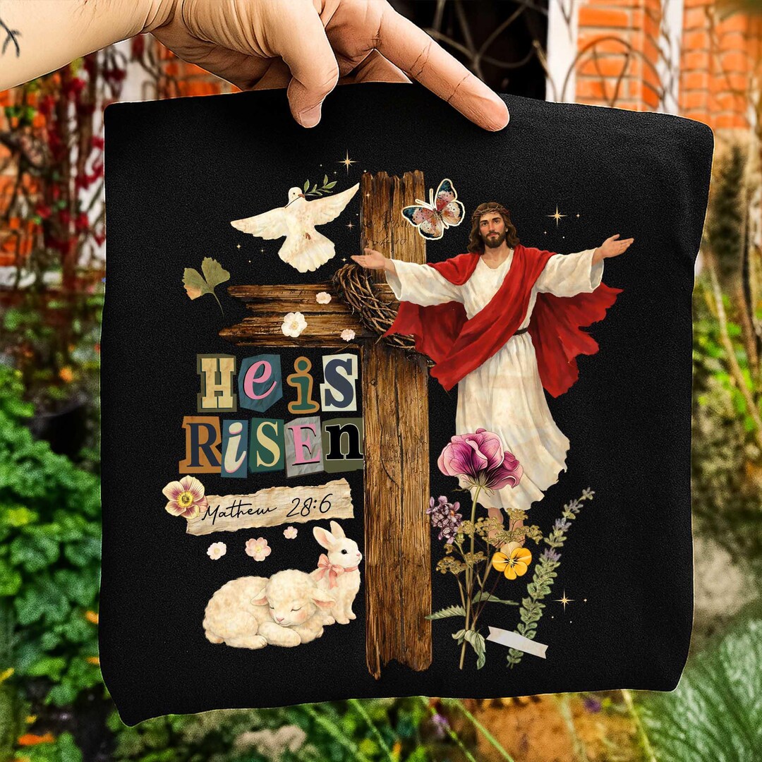 Spring Floral He is Risen Png, Christian Easter Png, Bible Verse Faith ...