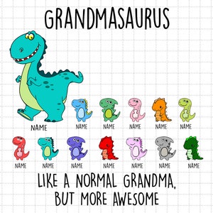 Grandmasaurus wie eine normale Oma, aber mehr fantastischen svg, Geschenke für Mama, Muttertag, 12 Dinosaurier, benutzerdefinierte Nummer Name und Anzahl von Dino