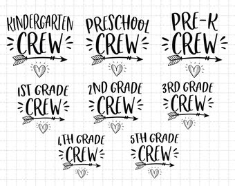 School Crew Bundle, Back To School, Education Svg, First Day Of School, Svg, Png Files For Cricut Sublimation
