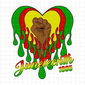 Smeltend hart Juneteenth 1865 Svg, Freedom Day, BLM Svg, gelijkheidsrechten, Black History Month, African American Svg