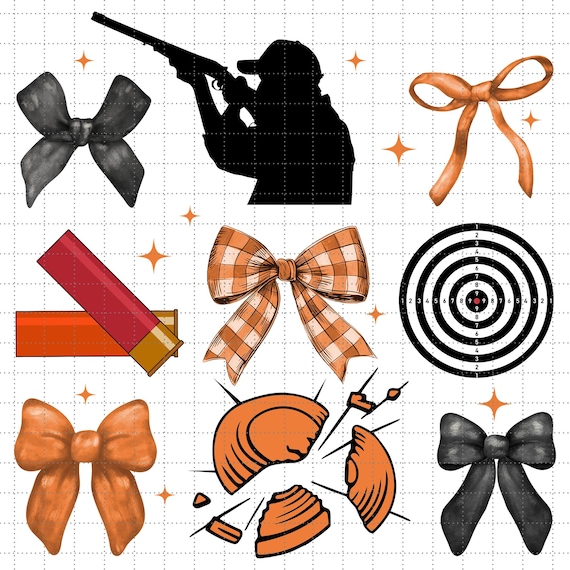Shooting Skeet Coquette Bow Png, Clay Pigeon Png, Sport Shooting Sublimation, Shooting Target Png, Skeet target Png, Trendy Png