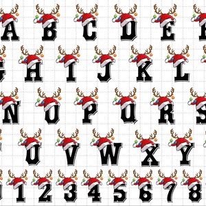 Alfabeto de Natal Svg Png, Chapéu de Papai Noel Svg, Natal Svg, Temporada de Férias Svg, Letra de Natal Svg