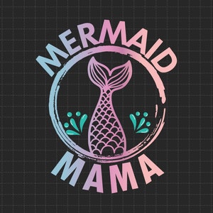 Sirène maman Svg, sirène fille Svg, sirène fête Svg, Svg joyeux anniversaire, anniversaire fille Svg