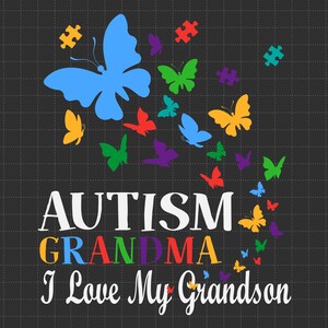 Autisme oma ik hou van mijn kleinzoon Svg, Autism Awareness Svg, puzzelstukje Svg, ondersteuning van autisme, 2 april Svg, autisme trots, cadeau voor autisme