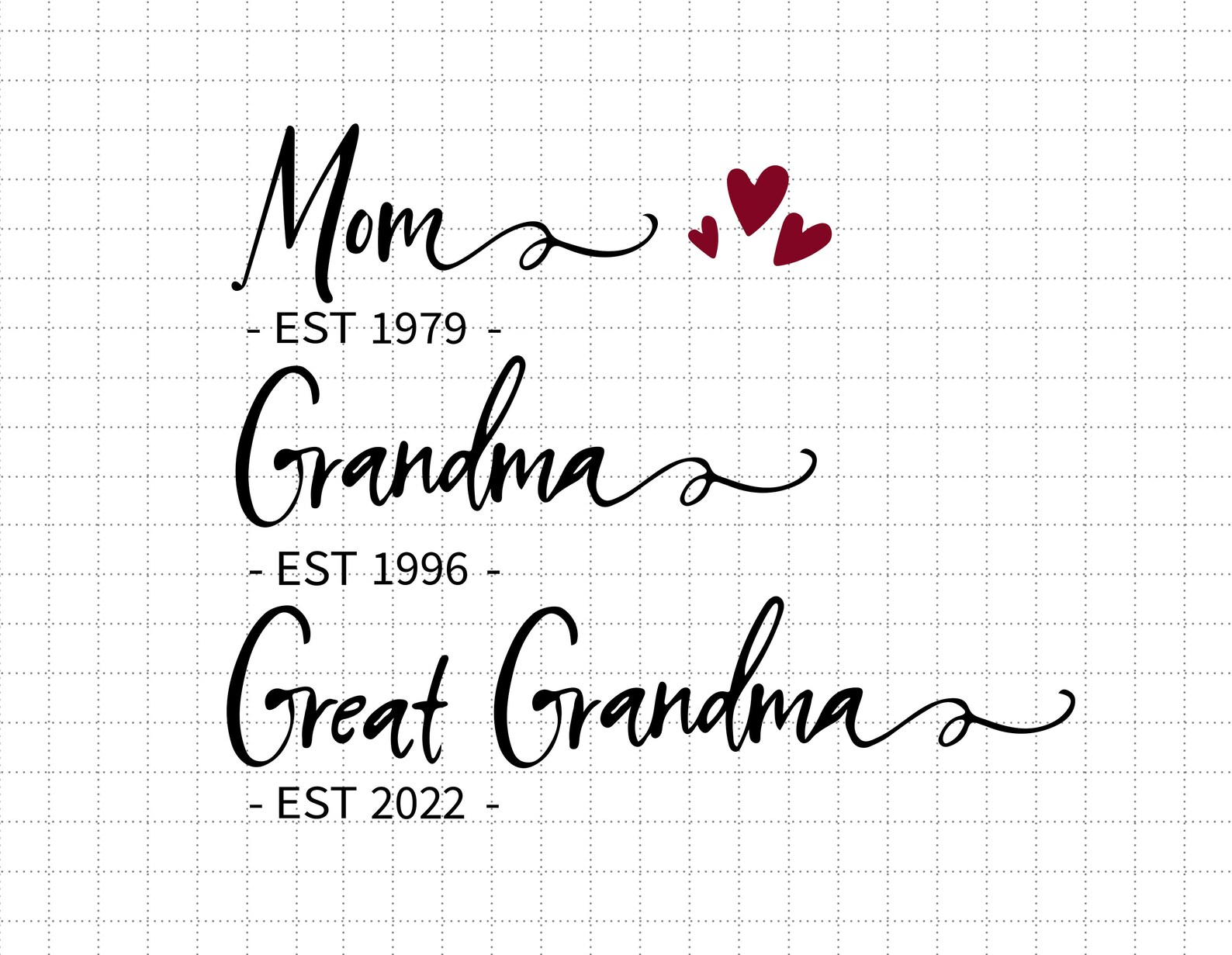 Custom Date Mom Grandma Great Grandma Svg Grandmother Svg - Etsy