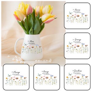É mãe - Conjunto de canecas de jardim da vovó PNG, caneca de café com flores do mês de nascimento PNG, caneca floral do dia das mães PNG, ideias para presentes para a mãe, mãe com flores