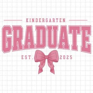 Lot Sublimation diplômé de maternelle 2025, Diplômé de la maternelle 2025 png, Obtention du diplôme de maternelle 2025 png, Coquette noeud rose senior 2025 png