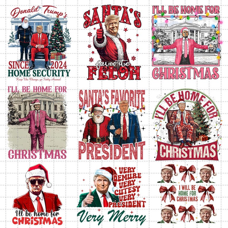 Bundle Santa Trump Very Demure Very Cutesy PNG, Election 2024, Make