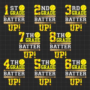 Note Batter Up Softball Zurück in der Schule Png, Erster Schultag Png, Bildung Png, Png-Dateien für die Sublimation