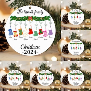 Family Christmas Ornament Bundle PNG, Ornament Add Your Own Name, Personalized Family Stocking Ornament Design png,Christmas Bundle Ornament