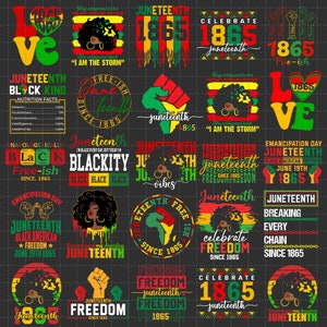 Paquete SVG de Juneteenth, Juneteenth 1865 Svg PNG, Celebra Juneteenth Svg, Celebrando la libertad, Día de la Emancipación, Mes de la Historia Afroamericana