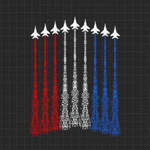 4. Juli Kampfjet Flugzeug Rot Weiß Blau Im Himmel, Unabhängigkeitstag, Der Vierte Juli, SVG, Png Dateien Für Cricut Sublimation