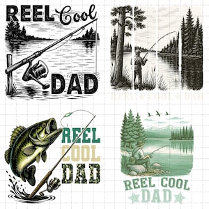 Haspel coole vader png-bundel, grappig digitaal bestand vissende vader, retro zeebaarsvisshirt png, ontwerp vissen vaderdag, cadeau papa visser, camo png