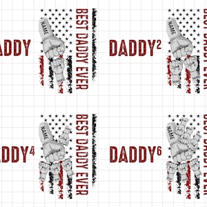 Gepersonaliseerde beste papa ooit png-bundel, vuiststootset png, papa hand vuiststoot png, gelukkige Vaderdag, aangepast nummer en handen, cadeau voor papa