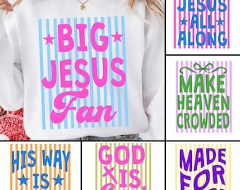 Striped God is Good Png Bundle, His Way is Better Png, Christian Faith Png, Christian Jesus Png, Religious Png, Big Jesus Fan Design Png