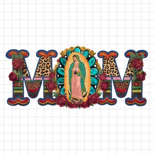 Shirtontwerp Mexicaanse moeder met Virgen de Guadalupe, Moederdagsweatshirtontwerp, Mexicaans erfgoed png, Latijnse cultuur moeder png