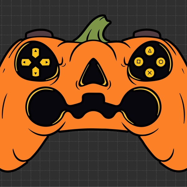 Halloween Pumpkin Gaming Controllers Svg Png, Haloween Gamer Svg, Spooky Vibes, Fall, Svg, Png Files For Cricut Sublimation