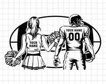 Cheerleader Svg, Football Player Svg, Football Name Svg, Cheer Dance Svg, Football Shirt ,Football Season, Cheer Clipart, Png Dxf Eps