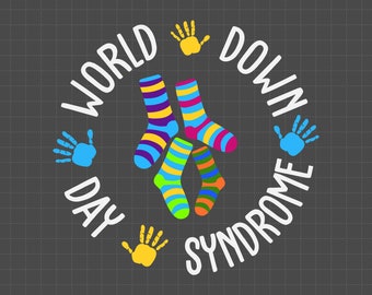 Sock World Down Syndrome Day Svg, 21 March, WDSD, Down Syndrome Awareness, Down Trisomy 21, We Wear Blue And Yellow, Lucky Few