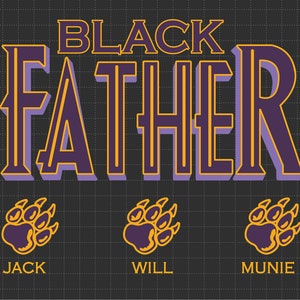 Black Father Kids Names Svg, Personalized Black Dad Kid Name Svg, Happy Father's Day, Gift for Black Father, Dad Life Svg
