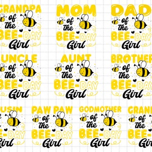 家族お揃いの誕生日ミツバチSVG、ミツバチの誕生日SVG、パーソナライズされたミツバチの日SVG、家族のミツバチの誕生日SVG、ミツバチの日の誕生日SVG