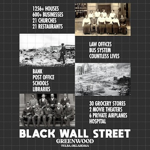 Black Wall Street Greenwood, Black History Month, Zwarte mensen, Zwarte geschiedenis, Afro-Amerikaans, Juneteenth, Afro-Amerikaanse geschiedenis