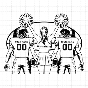 Cheerleader Svg, Football Player Svg, Football Name Svg, Cheer Dance Svg, Football Shirt ,Football Season, Cheer Clipart, Png Dxf Eps