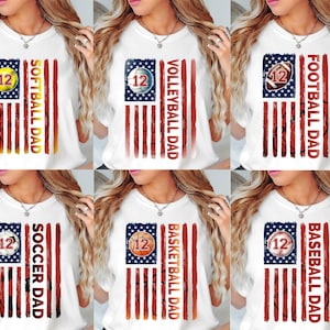 Bundel Gepersonaliseerde Sport Dad Life met Amerikaanse vlag en Jerseynummer png, softbal vader, honkbal vader vlag png, sport vader vaderdag png