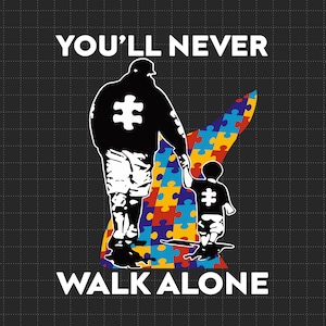 You'll Never Walk Alone Svg, puzzelstukje Svg, Autism Support Svg, 2 april Svg, Autism Awareness Svg, Proud Autism Svg