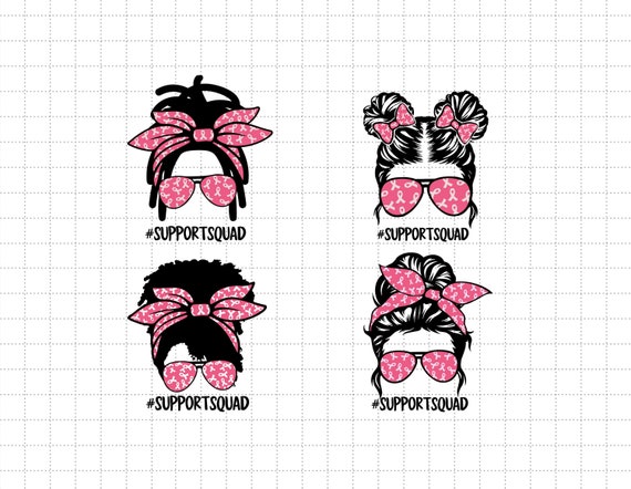 Breast Cancer Warrior SVG, Breast Cancer Messy Bun SVG By  LemonStudioCreations