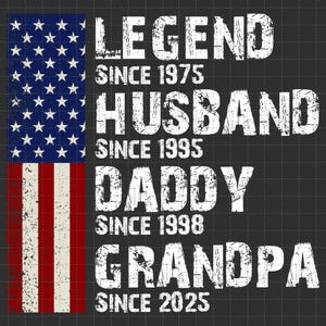 Leyenda de fecha personalizada, esposo, papá, abuelo (PPT), angustiado, bandera estadounidense (PPT), Día del padre personalizado (PPT), papá (PPT), paternidad (PPT), nuevo papá